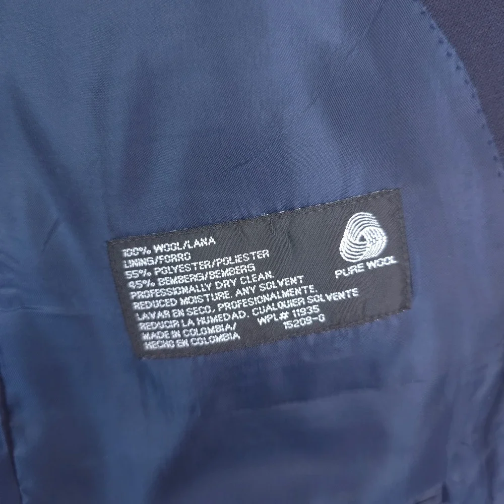 Stafford Executive Blazer Mens 44R Navy Blue‎ Wool Sport Coat